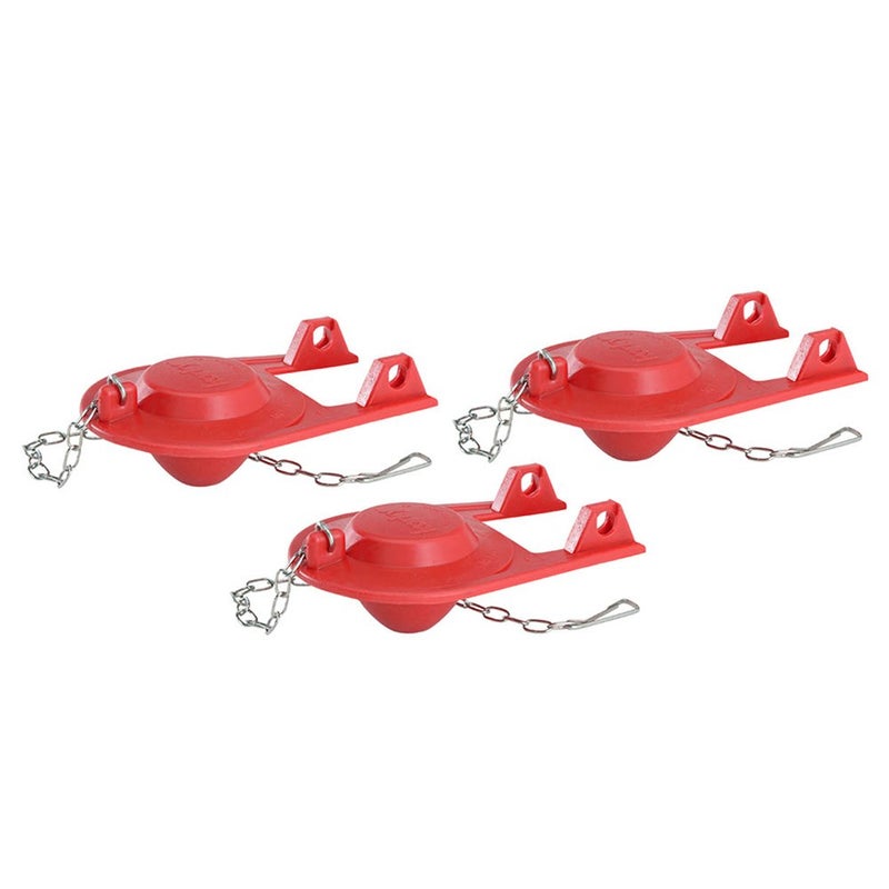 Korky Korky-2001TP 2001TP Universal Toilet Tank Flapper (3 Pack) -Easy to Install-Long Lasting All Rubber Seal-Made in USA, Red, 3 Count - Image 1